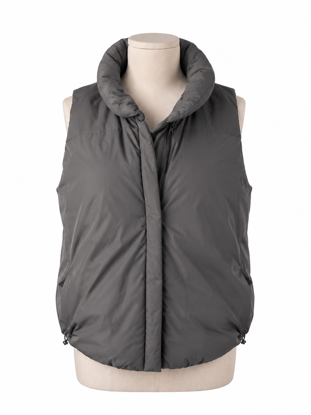 GAP  Puffer Vest Charcoal Gray Zip Front High Collar Women’s Vest Casual Neutral
